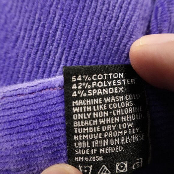 HUE Corduroy Leggings Women’s Medium Purple 28.5” Inseam Stretch Pull-On - Picture 11 of 13